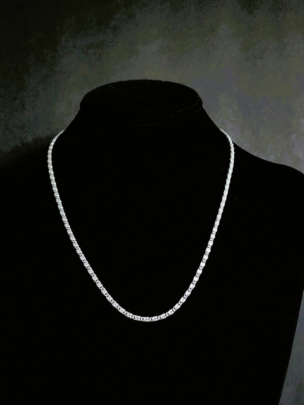 Vintage 1950s W. Germany Etruscan Weave Chain Necklace 18” Slide Lock Clasp